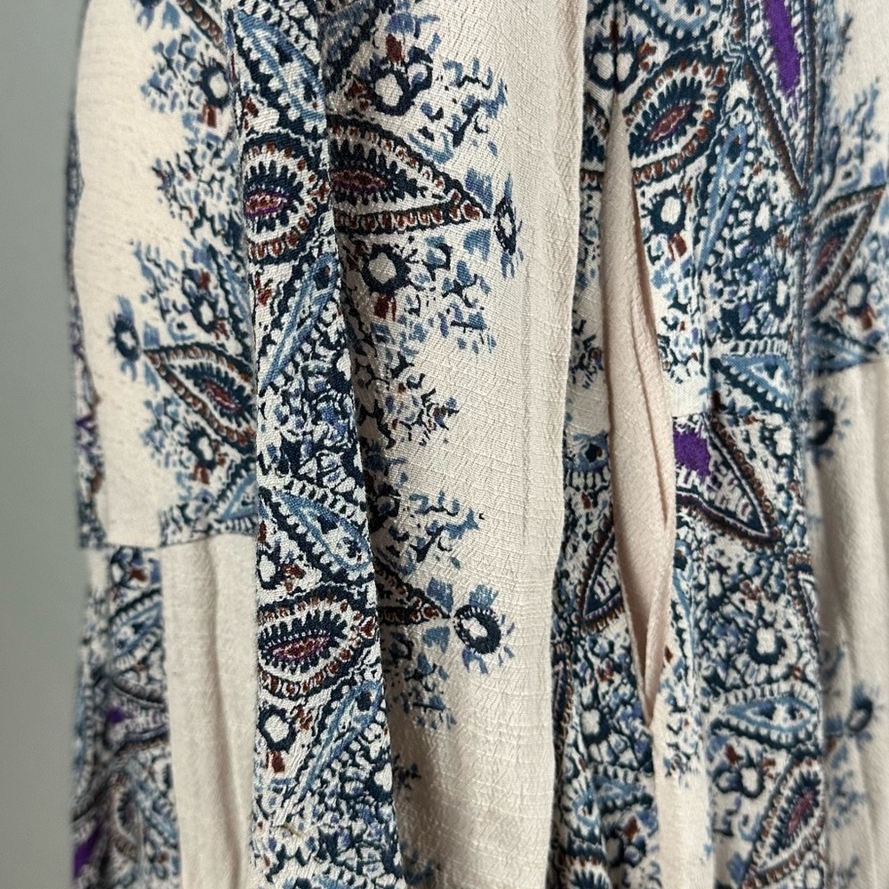 FREE PEOPLE Smooth Talker pink & blue mini skirt long sleeve tunic - size XS - Picture 4 of 6